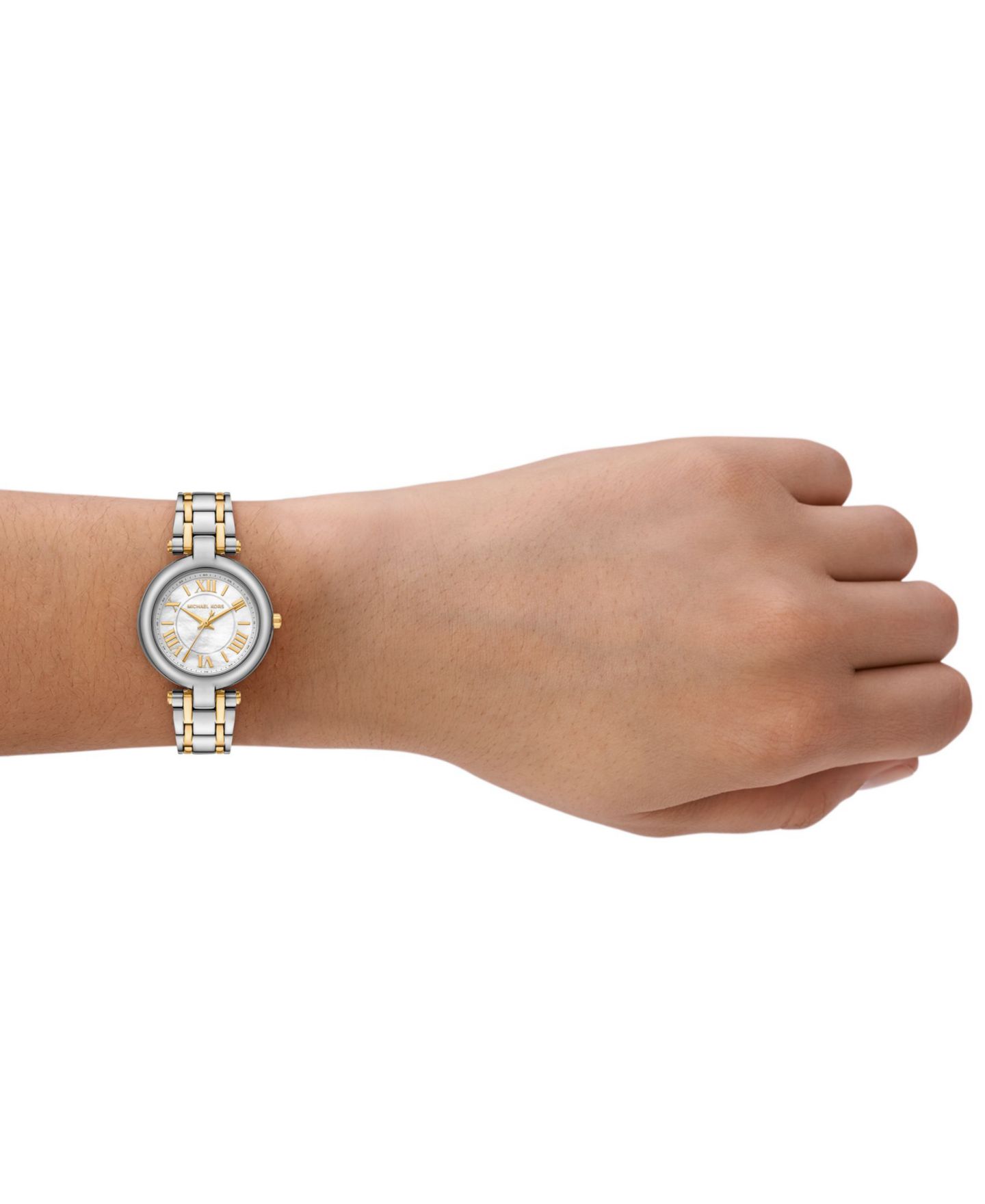Женские часы Michael Kors Laney Three-Hand Two-Tone Stainless-Steel Watch, 30mm — фото 4