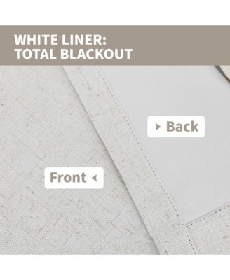 100% Blackout Linen Blend Texture Grommet Curtain Pair(2 Panels)