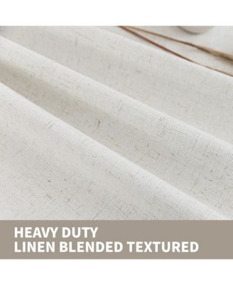 100% Blackout Linen Blend Texture Grommet Curtain Pair(2 Panels)