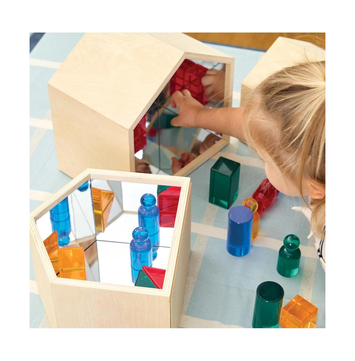 Детские игрушки Kaplan Early Learning Nesting House Mirror Set, цвет: Бежевый / Хаки — фото 2