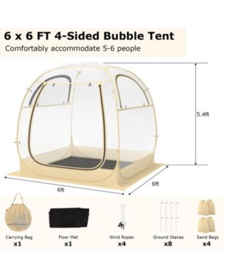 Instant Pop up Sports Tent with Carrying Bag and Floor Mat for 1-2/5-6 People