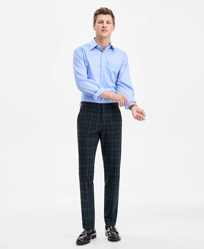 Men's Tartan Modern-Fit Dress Pants - thumbnail 4