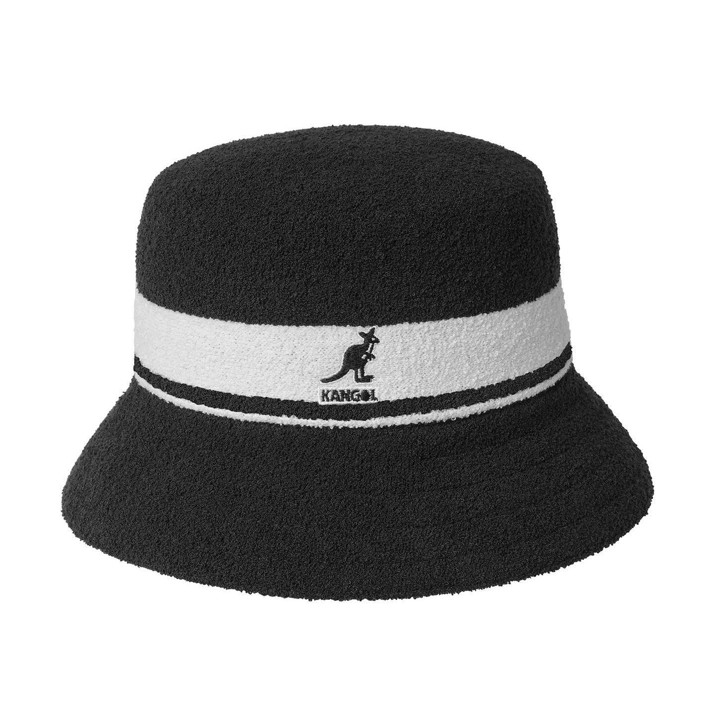 Мужские головные уборы Kangol Bermuda Stripe Bucket, цвет: Чёрный — фото 1
