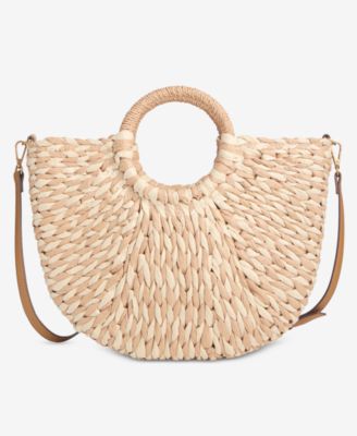 Straw Tote Crossbody, Exclusively at Macy's 