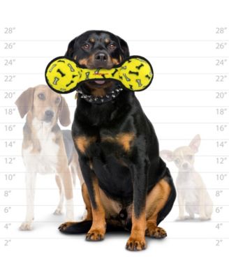 Ultimate 2 Ball Tug Yellow Bone, 2 Pack Durable Squeaky Dog Toy