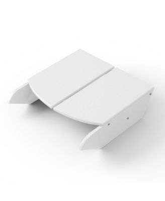 Outdoor 4-Piece HDPE Modern Adirondack Chairs Set with Folding Patio Ottomans and Cup Holder