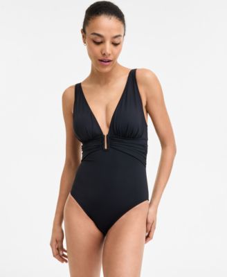 Bleu by Rod Beattie - Women's Plunging V-Neck One-Piece Swimsuit