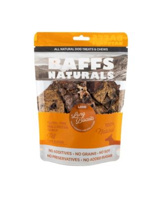 BAFFS NATURALS All-Natural Premium Lamb Lung Biscuits – 2 Pack (4oz Each)