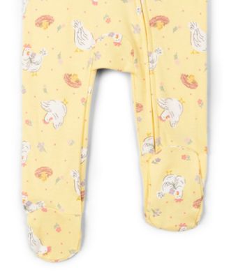 Baby Girls Animals Ribbed Zip Up Sleep N' Play Coverall