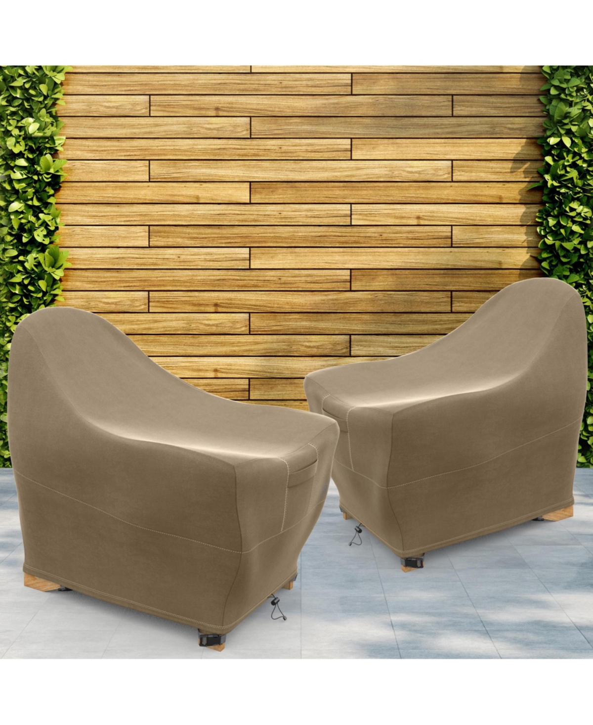 Set of 2 Adirondack Patio Chair Cover - Breathable Heavy-Duty Cover with Water-Resistant Pvc liner, Adjustable Elastic Hem, Click-Close Straps, and Ai