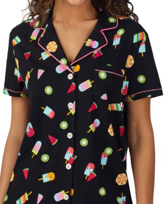 Women's Printed Short-Sleeve Boxer Pajama Set