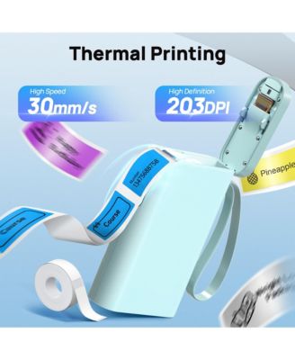 P21-A Label Maker Machine with Tape, Label Printer Thermal Mini Label Makers with Built-in Cutter and Multiple Templates, Portable Printers for School, Office and Home Use, Blue