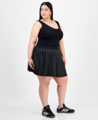 Trendy Plus Size Pleated Pull-On Skort