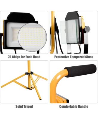 100 W 10 000 lm LED Dual-Head Work Light with Stand