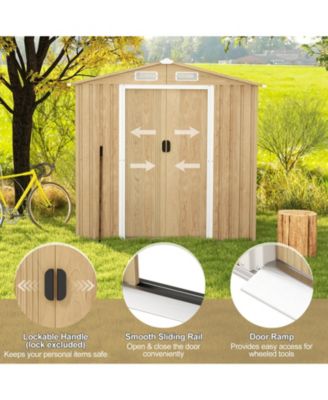 Lockable Sliding Doors 6 x 4 Feet Galvanized Steel Storage Shed