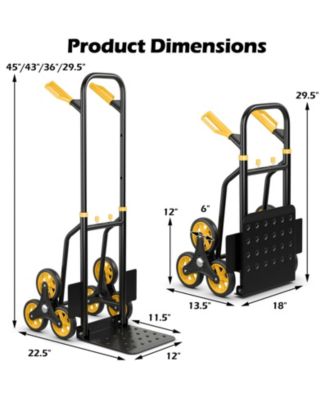 350 Lbs Capacity Stair Climber Hand Truck with Telescoping Handle