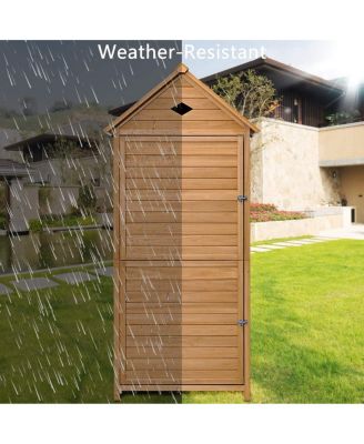 Outdoor Wooden Storage Hutch Single Door Shed
