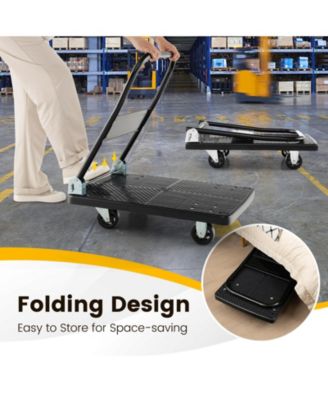 360&amp;#xB0; Swivel Wheels, Non-Slip Platform Folding Push Cart Dolly