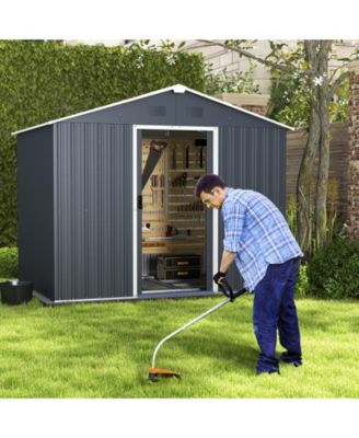 Outdoor Storage Shed with Lockable Door and Air Vent Window