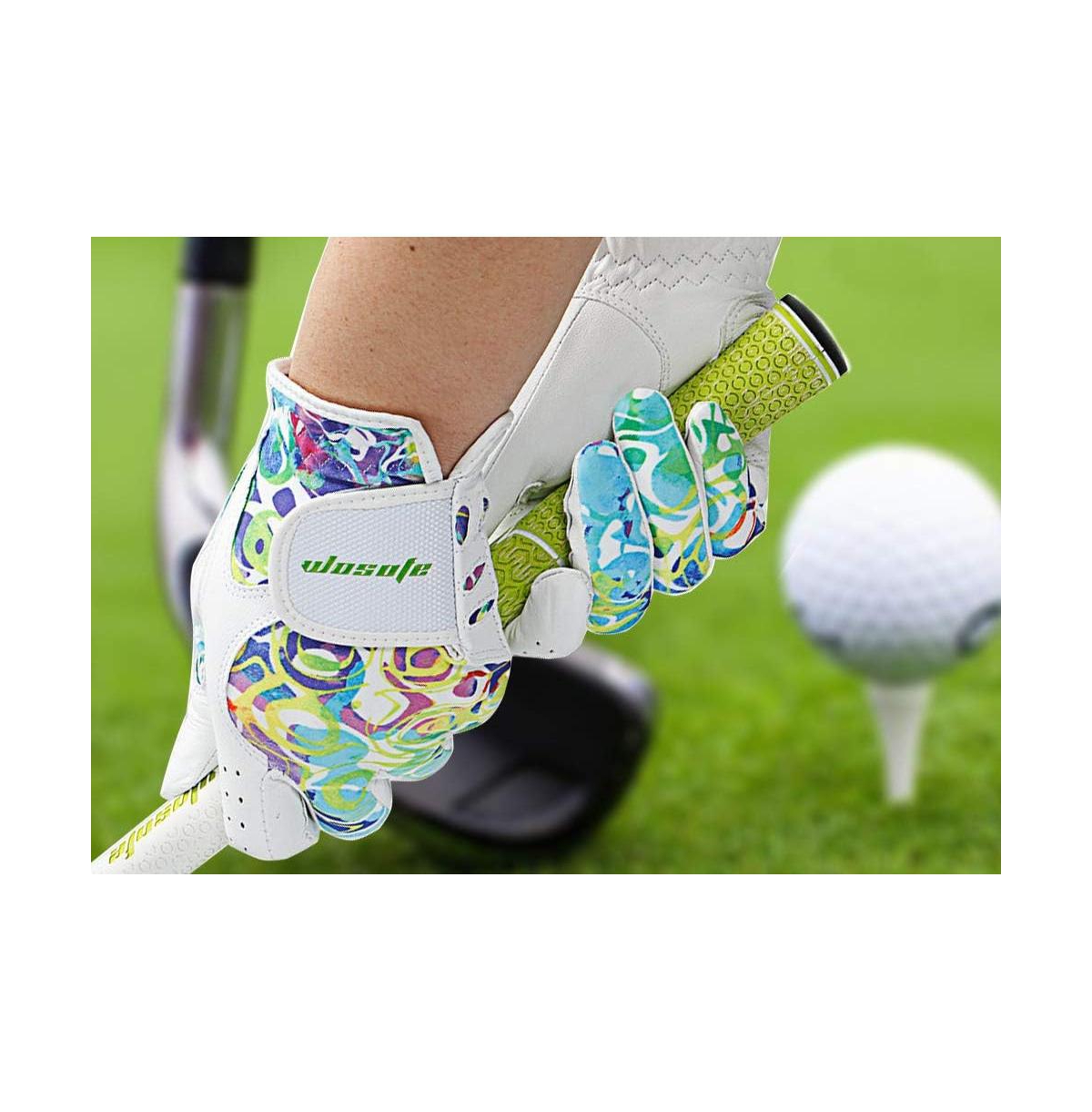 Wosofe Golf Gloves for Women Ladies Soft Leather Accessories Breathable for Non Slip Gloves 1 Pair