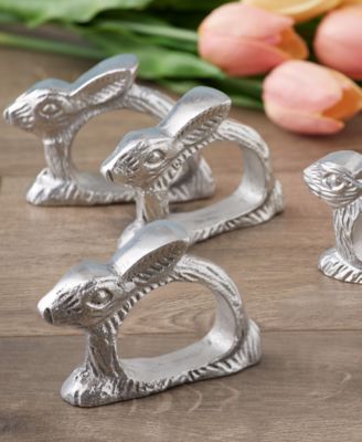 Silver Rabbit Napkin Ring, Set of 4