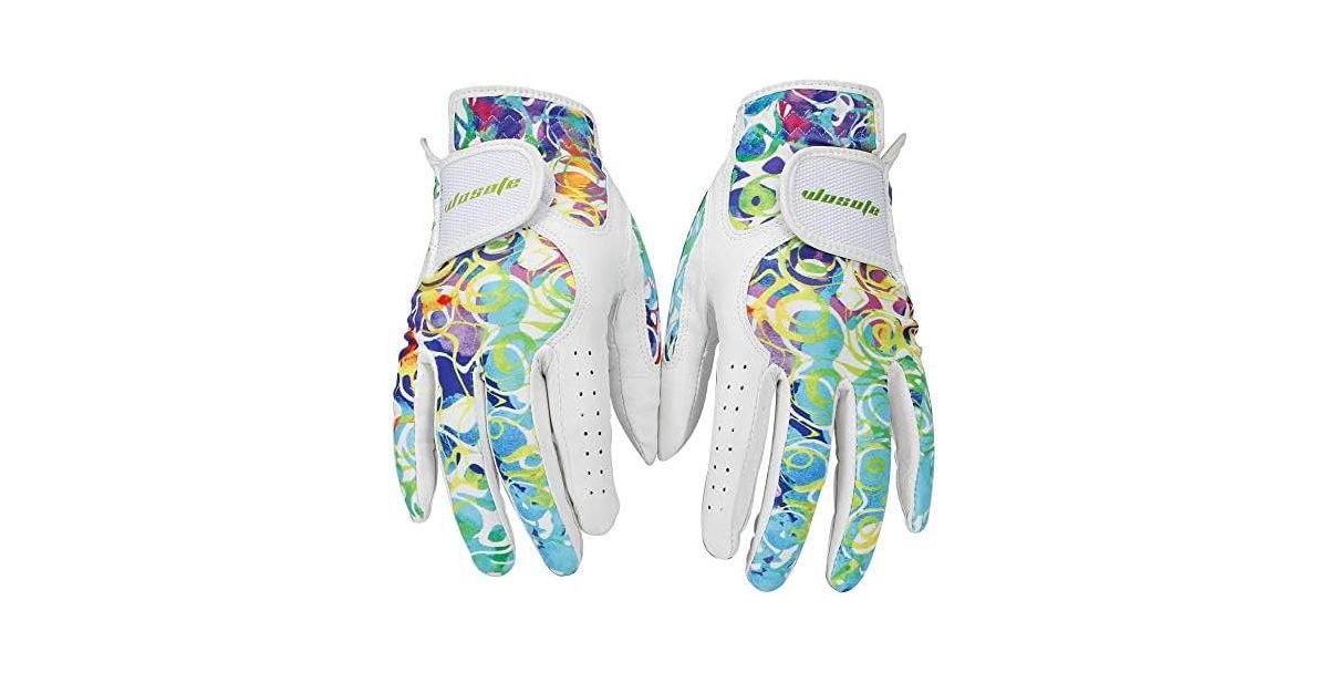 Wosofe Golf Gloves for Women Ladies Soft Leather Accessories Breathable for Non Slip Gloves 1 Pair - White