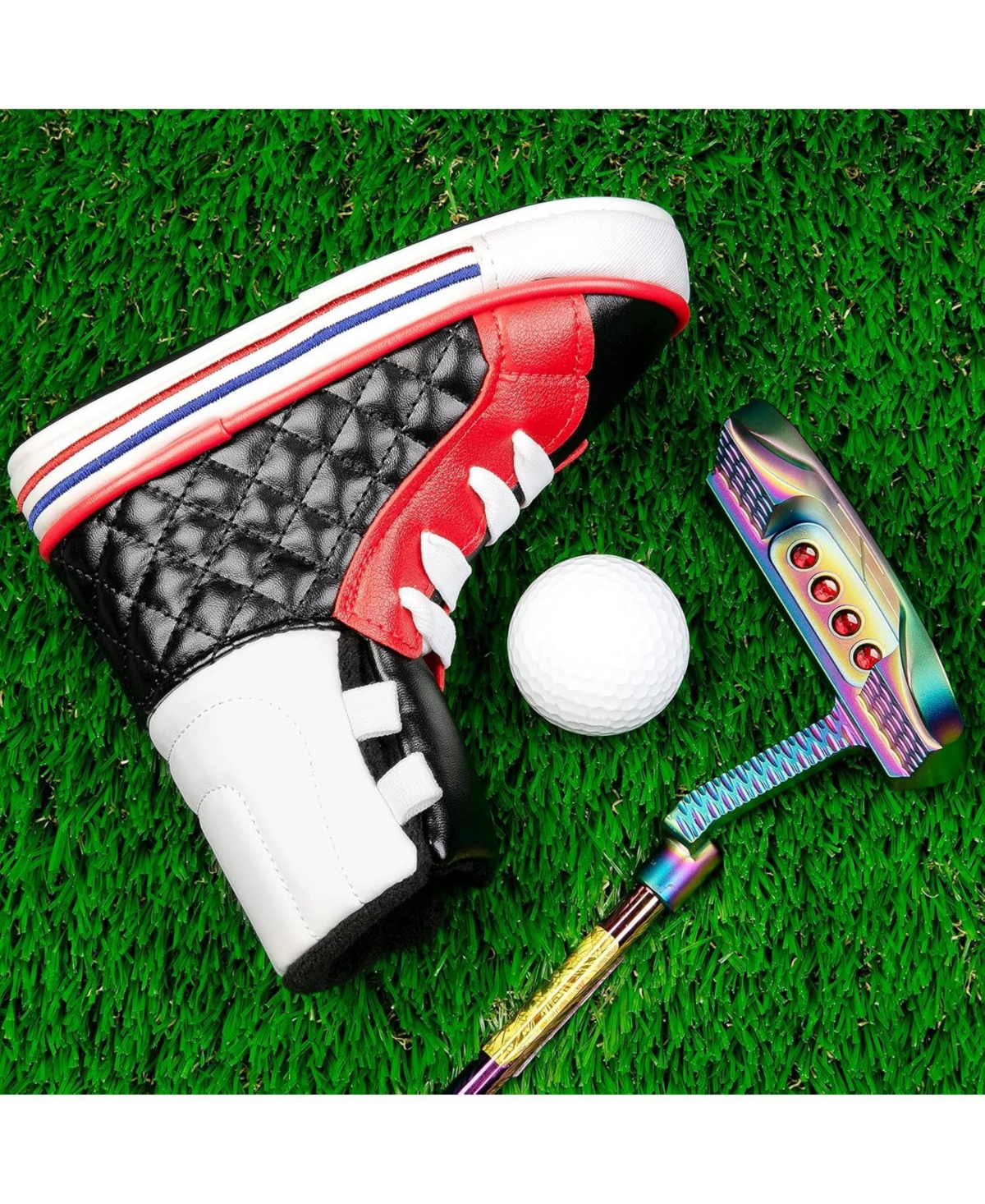 Wosofe Golf Blade Putter Cover Embroidered Pu Leather headcovers Funny Shoe Shaped Fit All Brands