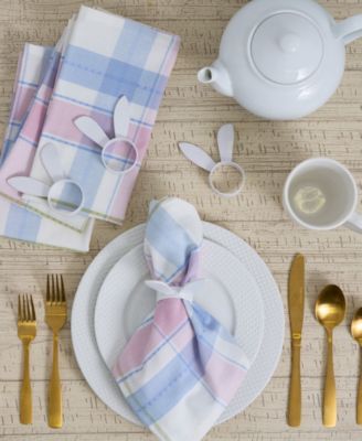 White Bunny Ears&nbsp;Aluminum Napkin Ring, Set of 4