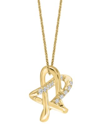 Diamond Star 18" Pendant Necklace (1/6 ct. t.w.) in 14k Gold