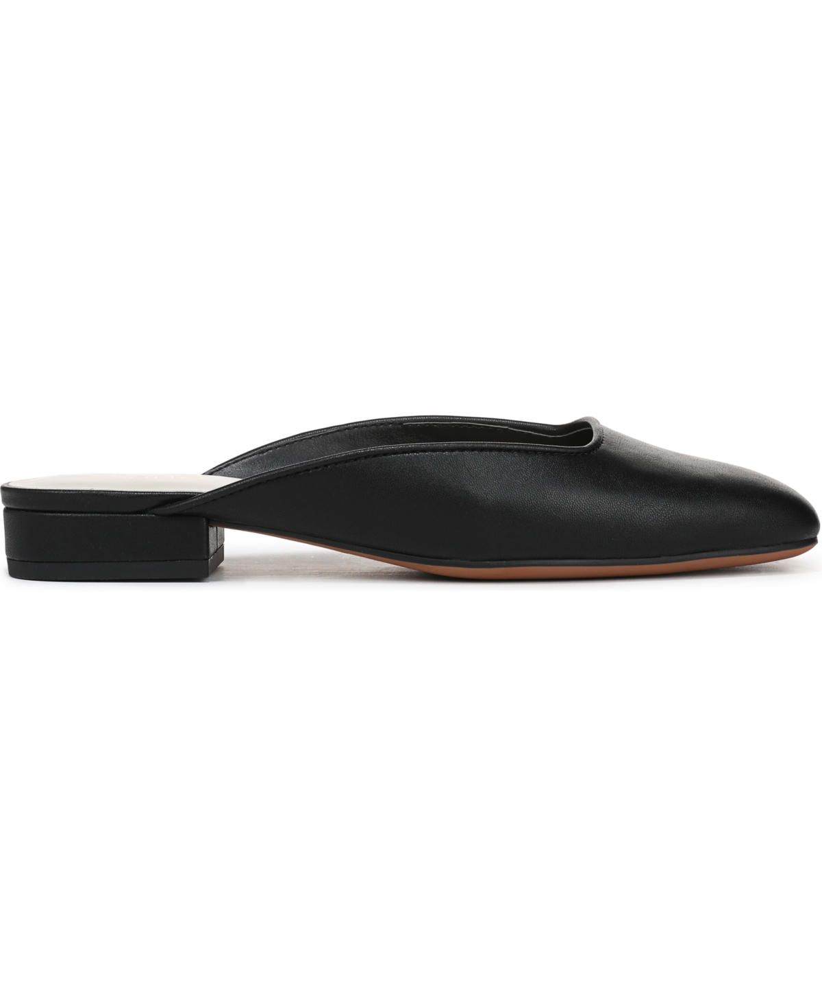 Franco Sarto Women's Dayla Square Toe Block Heel Mules In Black Faux Leather