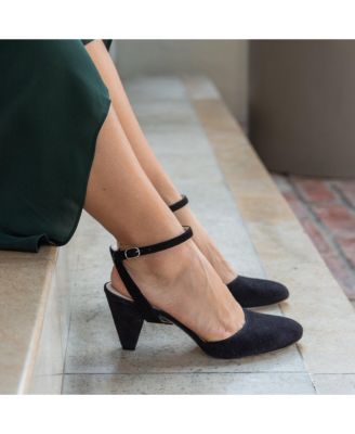 Women's Black Suede Marilyn Customizable Mules