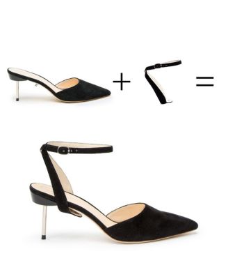 Women's Black Suede Marilyn Customizable Stilettos