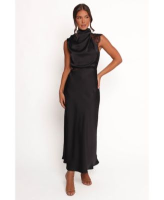 【maison celon】lace belted halter dress maison celon】lace belted halter dress Metallic Knit Y-Neck Halter