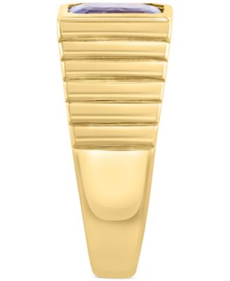 EFFY&reg; Men's Tanzanite Rib Textured Ring (2-1/10 ct. t.w.) Ring in 14k Gold (Also in Emerald)