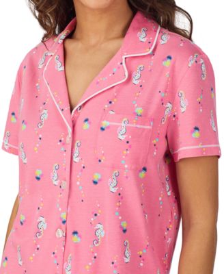 Women's Short-Sleeve Cropped Pajama Set