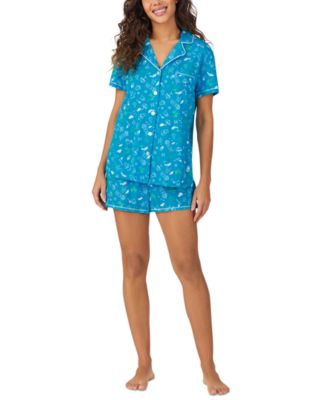 Women's Printed Short-Sleeve Boxer Pajama Set