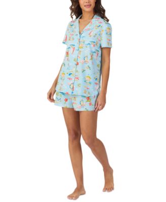 Women's Printed Short-Sleeve Boxer Pajama Set