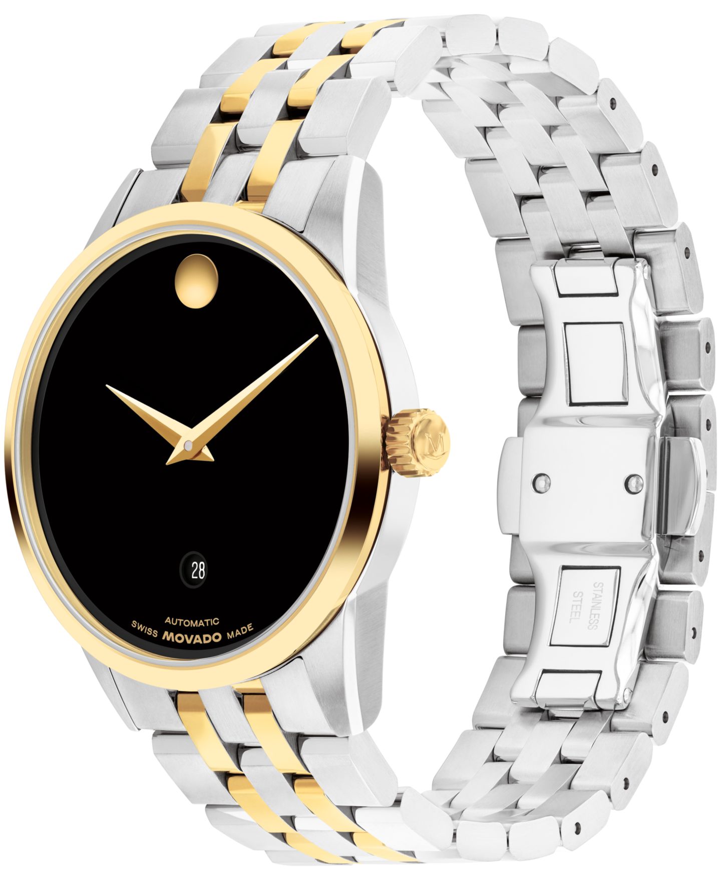 Мужские часы Movado Museum Classic Swiss Automatic Stainless-Steel Yellow PVD Watch, 40mm — фото 2