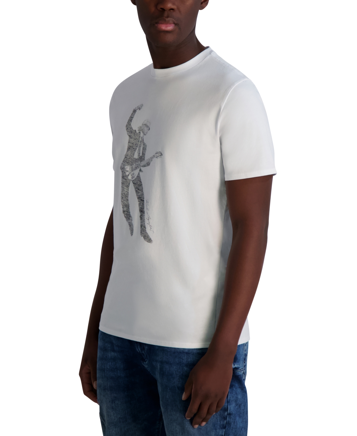 Karl Lagerfeld Men's Guitar Karl Graphic T-shirt In White