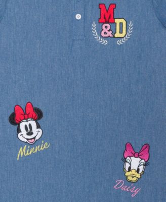 Toddler and Little Girls Minnie Daisy Denim Dress