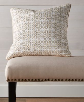Embroidered Tiles Decorative Pillow, 20" x 20", Exclusively at Macy's