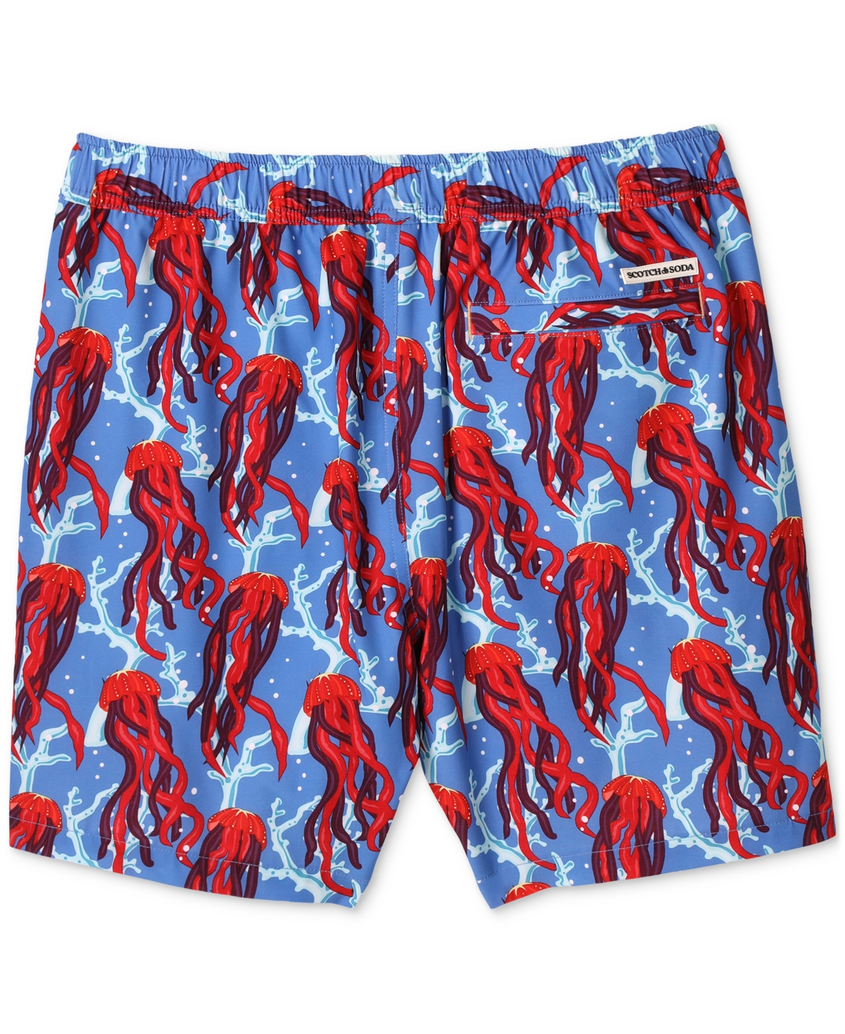 Scotch & Soda Men's Under The Sea Jellyfish Graphic Swim Trunks In Blue