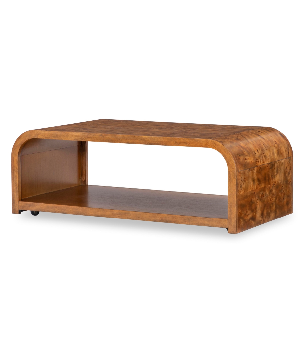 MACY'S PRESCOTT 52" WOOD MAPPA BURL COCKTAIL TABLE 