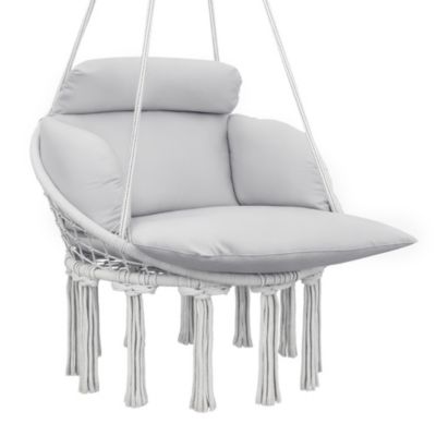 Hanging Hammock Chair with Cushion, Macrame Swing Chair