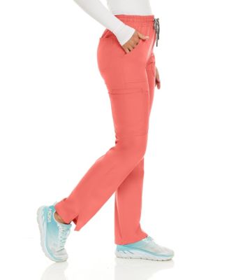 Petite Terri Stretch Straight Leg Six Pocket Cargo Scrub Pants, Ceil, X Large