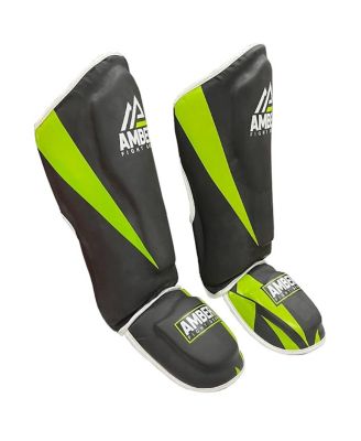 Pro Style Competition Muay Thai Shin Guards with Instep Protection for Kickboxing, MMA, and Combat Sports, Lightweight, Durable, and Adjustable, Small