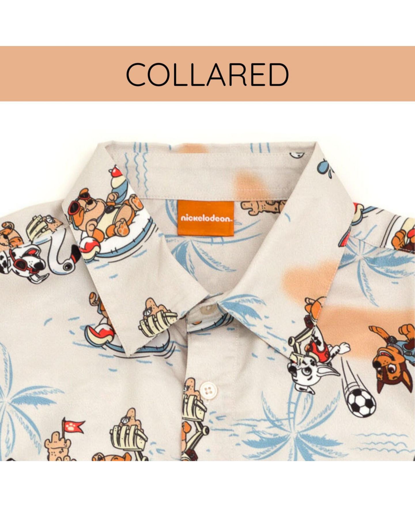 Рубашка Paw Patrol Matching Family Hawaiian Button Down Dress Shirt для мальчиков, цвет: Бежевый — фото 3