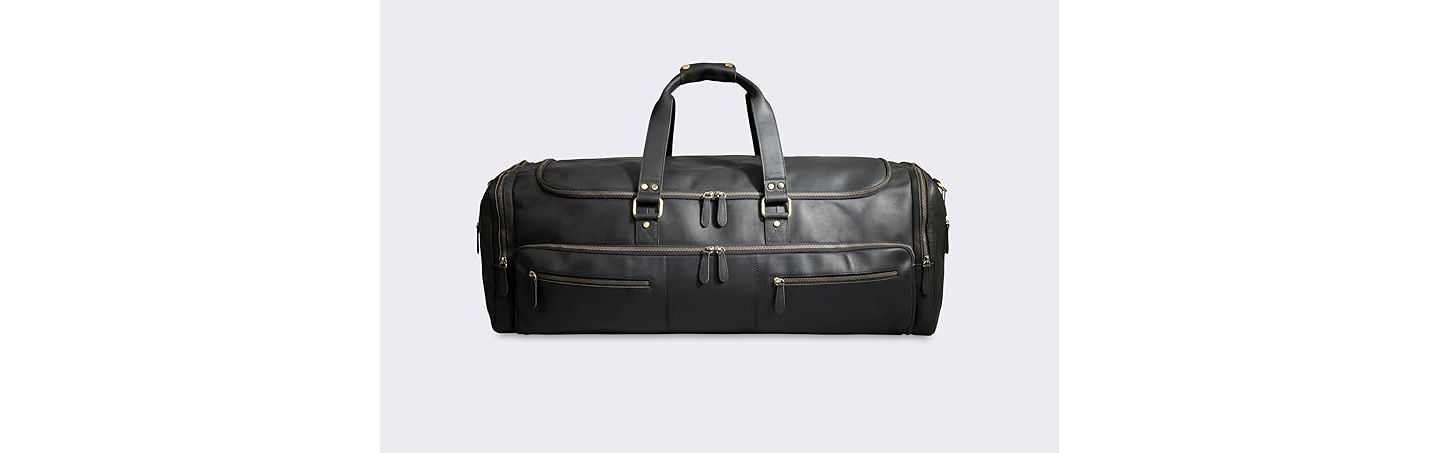 Мужская сумка Luxorro 100% Full Grain Leather Duffel - Only Duffel You will Need, цвет: Чёрный — фото 2