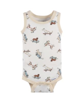 Baby Boys 4-Pack Sleeveless Onesies Bodysuits, Blue Bike