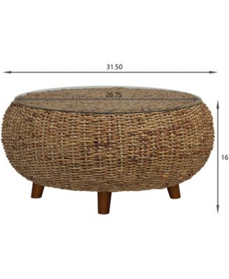 Gallerie Decor Stonebridge Coffee Table With Glass Top